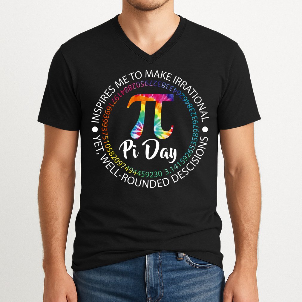 Pi Day Inspired To Make Irrational Choices V-Neck T-Shirt