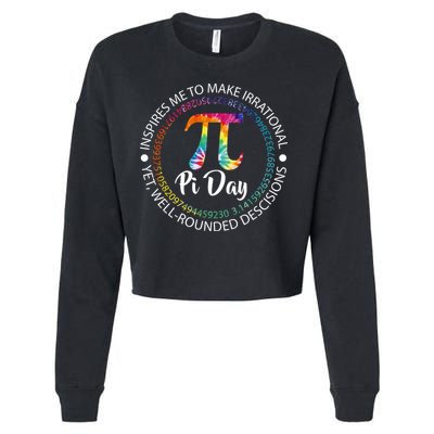 Pi Day Inspired To Make Irrational Choices Cropped Pullover Crew