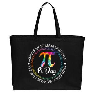 Pi Day Inspired To Make Irrational Choices Cotton Canvas Jumbo Tote