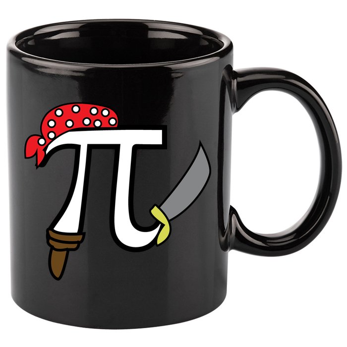 Pi Day Pirate 11oz C Handle Ceramic Mug