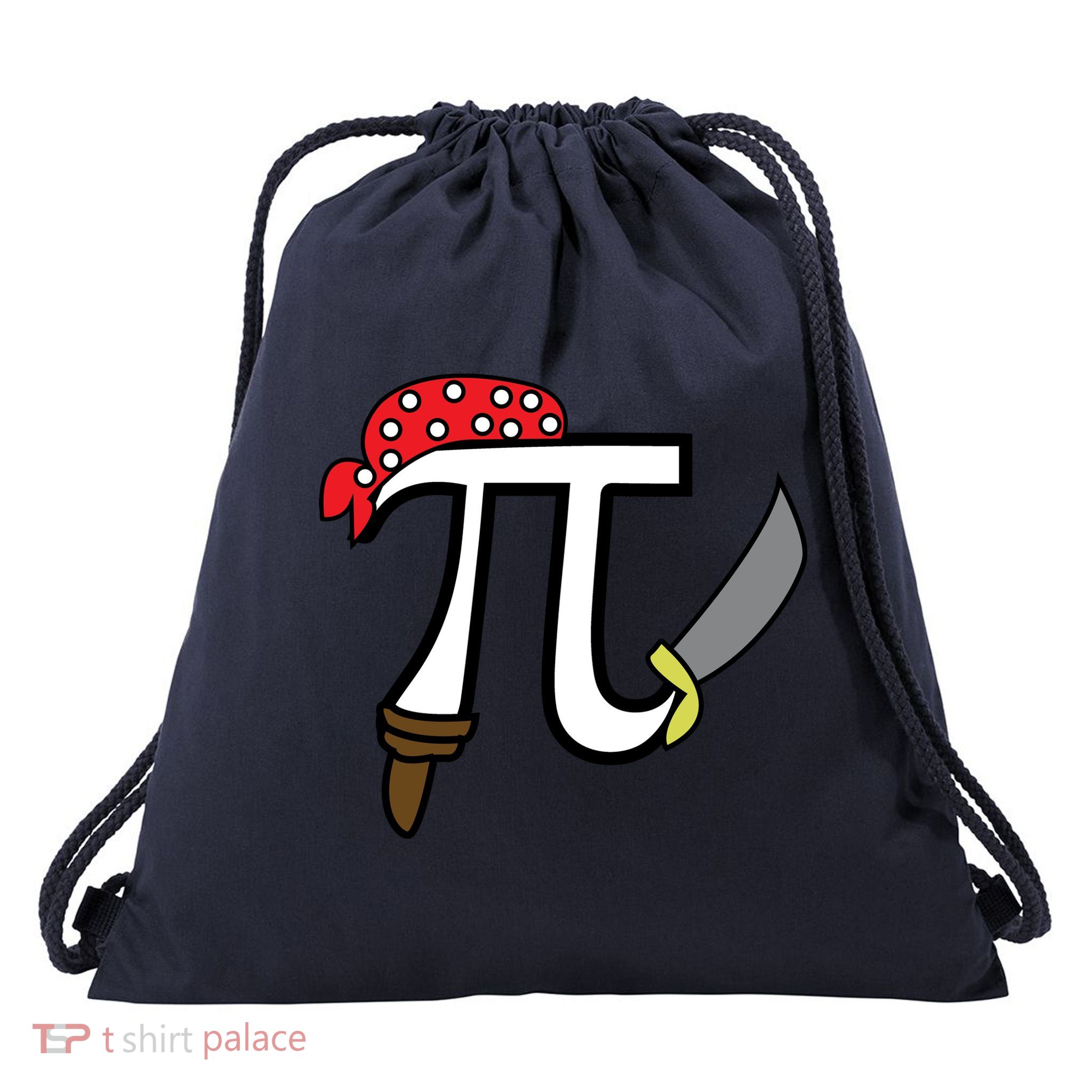 Pi Day Pirate Drawstring Bag