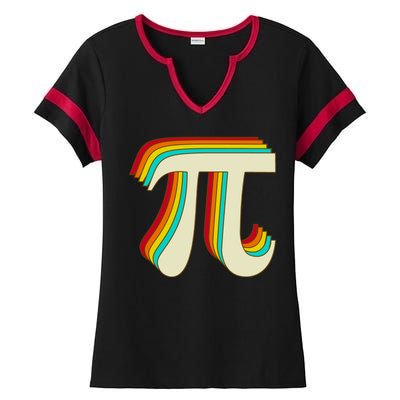 Pi Day Retro Ladies Halftime Notch Neck Tee