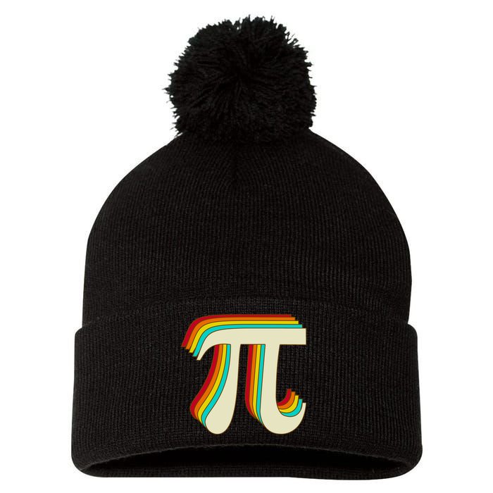 Pi Day Retro Pom Pom 12in Knit Beanie