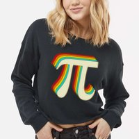 Pi Day Retro Cropped Pullover Crew