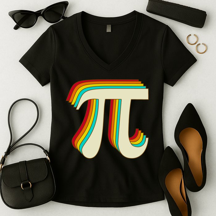 Pi Day Retro Women's V-Neck T-Shirt