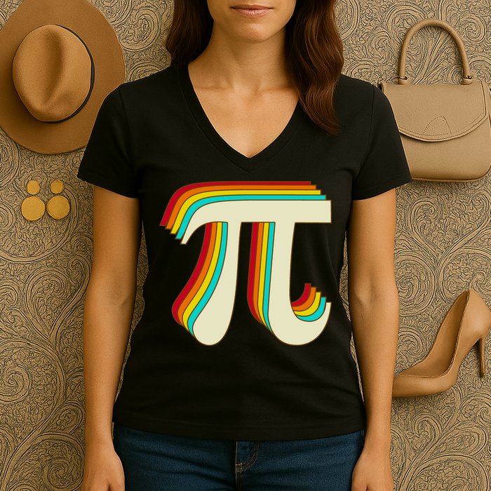 Pi Day Retro Women's V-Neck T-Shirt