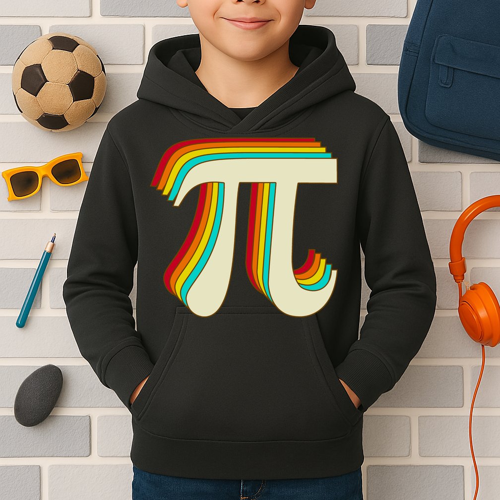 Pi Day Retro Kids Hoodie