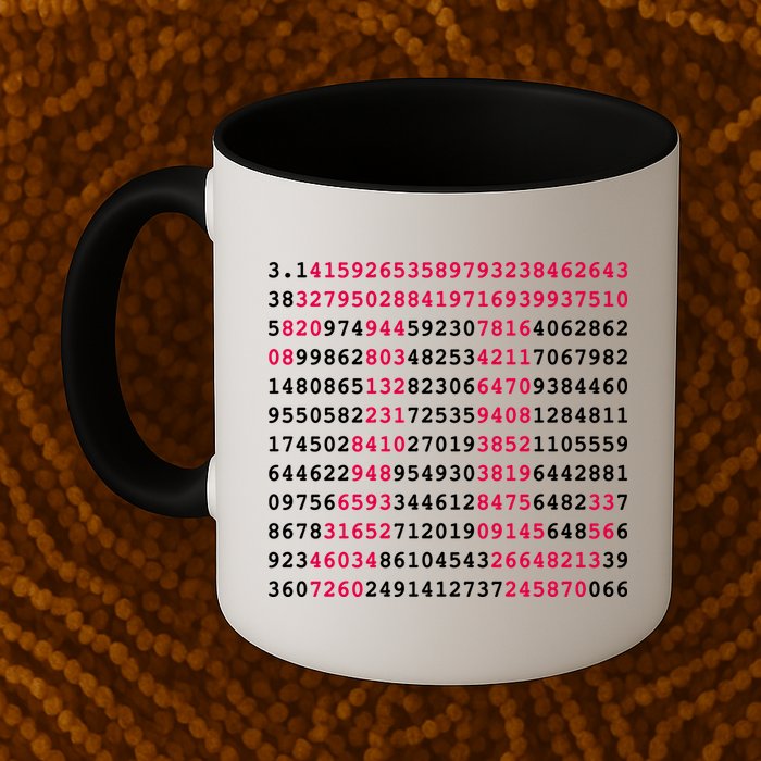 Pi Day Sign Numbers 3.14 Mug