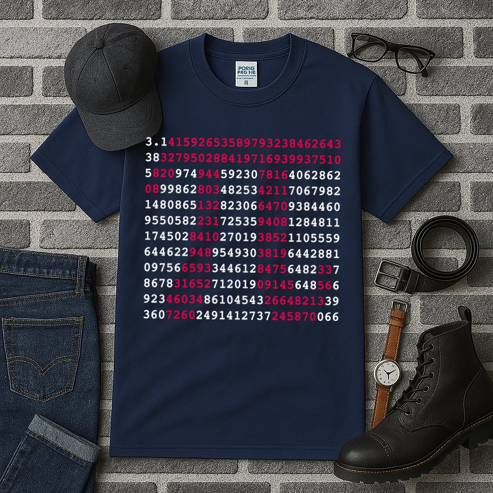 Pi Day Sign Numbers 3.14 Tall T-Shirt