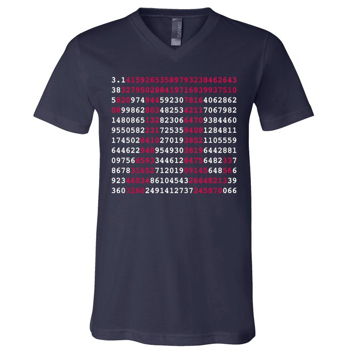 Pi Day Sign Numbers 3.14 V-Neck T-Shirt