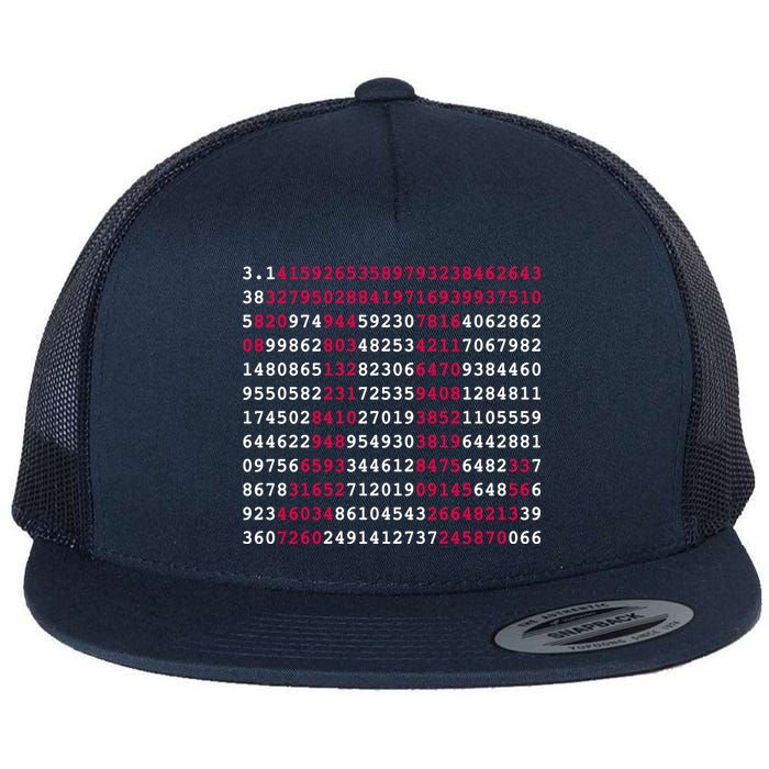 Pi Day Sign Numbers 3.14 Flat Bill Trucker Hat