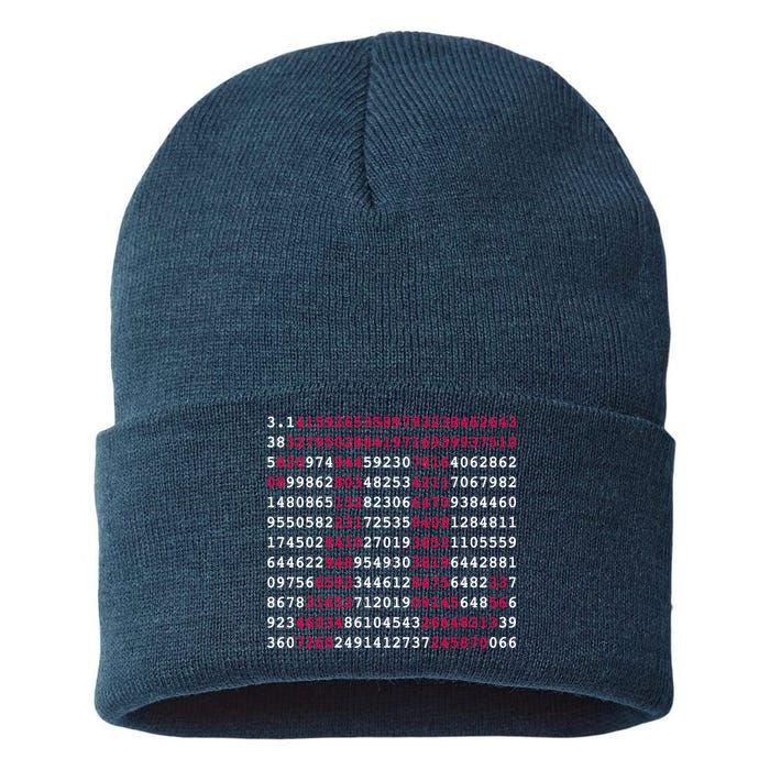 Pi Day Sign Numbers 3.14 Sustainable Knit Beanie