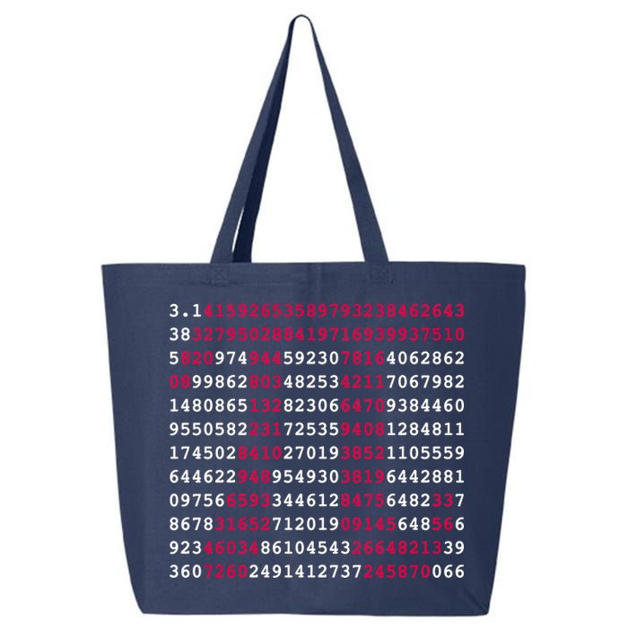 Pi Day Sign Numbers 3.14 25L Jumbo Tote