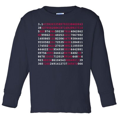 Pi Day Sign Numbers 3.14 Toddler Long Sleeve Shirt