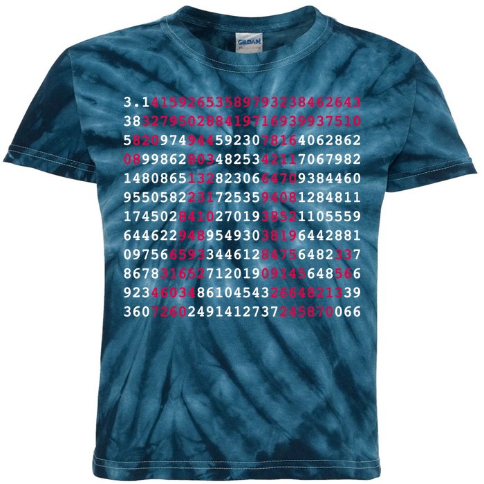 Pi Day Sign Numbers 3.14 Kids Tie-Dye T-Shirt