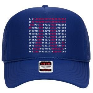 Pi Day Sign Numbers 3.14 High Crown Mesh Back Trucker Hat