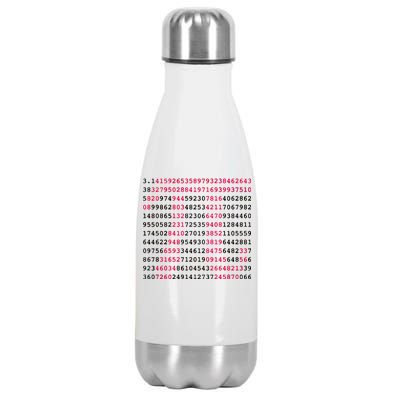 Pi Day Sign Numbers 3.14 Stainless Steel Insulated Water Bottle