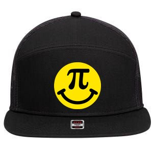 Pi Day Smiley Face 3.14 Math Geek 7 Panel Mesh Trucker Snapback Hat