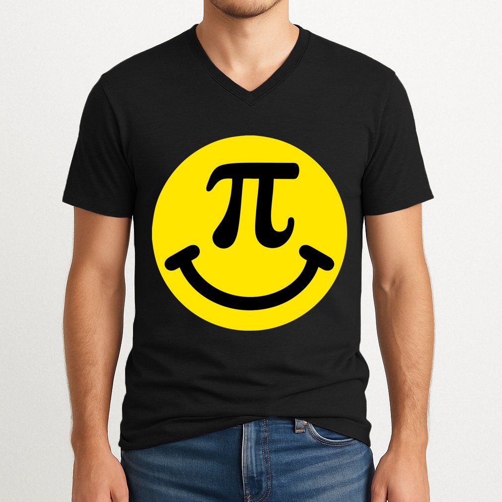 Pi Day Smiley Face 3.14 Math Geek V-Neck T-Shirt