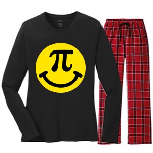 Pi Day Smiley Face 3.14 Math Geek Women's Long Sleeve Flannel Pajama Set 