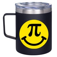 Pi Day Smiley Face 3.14 Math Geek 12oz Stainless Steel Coffee Mug