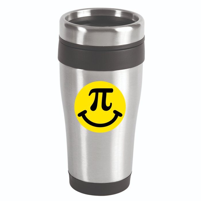 Pi Day Smiley Face 3.14 Math Geek 16oz Travel Tumbler