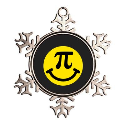 Pi Day Smiley Face 3.14 Math Geek Metallic Star Ornament