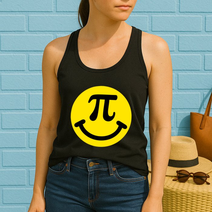 Pi Day Smiley Face 3.14 Math Geek Womens Tank Top