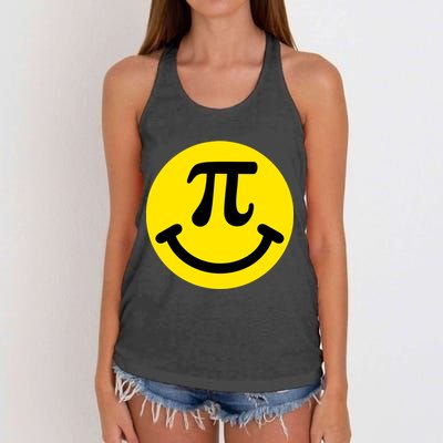 Pi Day Smiley Face 3.14 Math Geek Women's Knotted Racerback Tank