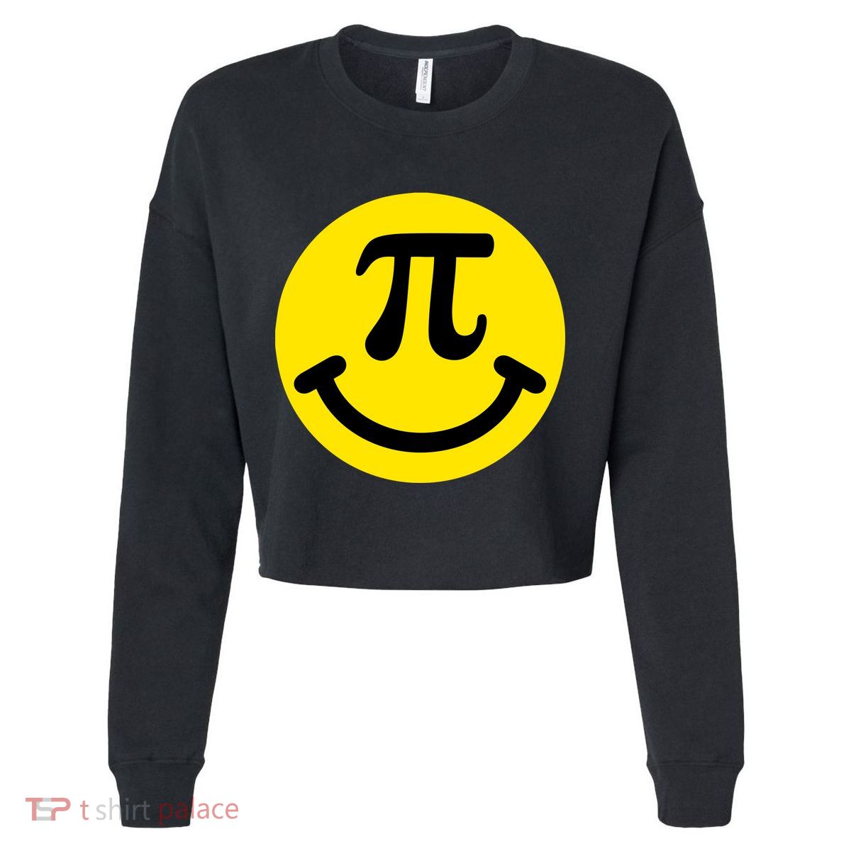 Pi Day Smiley Face 3.14 Math Geek Cropped Pullover Crew