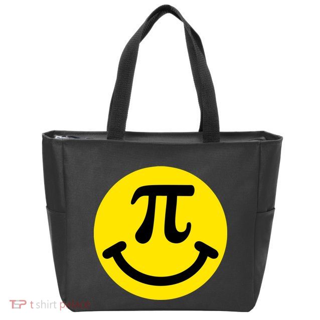Pi Day Smiley Face 3.14 Math Geek Zip Tote Bag