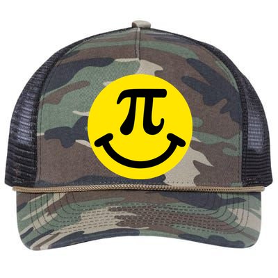 Pi Day Smiley Face 3.14 Math Geek Retro Rope Trucker Hat Cap