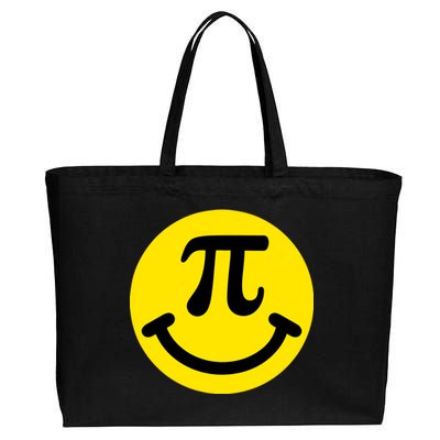 Pi Day Smiley Face 3.14 Math Geek Cotton Canvas Jumbo Tote