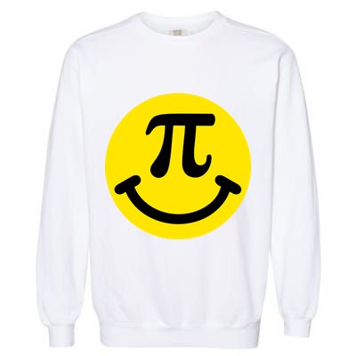 Pi Day Smiley Face 3.14 Math Geek Garment-Dyed Sweatshirt