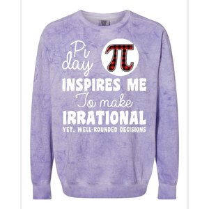 Pi Inspires Me Funny Pi Day 3.14 Colorblast Crewneck Sweatshirt