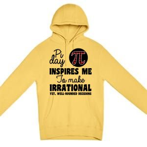 Pi Inspires Me Funny Pi Day 3.14 Premium Pullover Hoodie