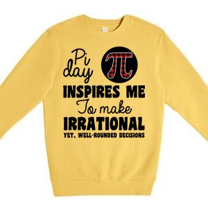 Pi Inspires Me Funny Pi Day 3.14 Premium Crewneck Sweatshirt