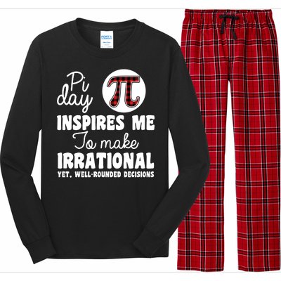 Pi Inspires Me Funny Pi Day 3.14 Long Sleeve Pajama Set