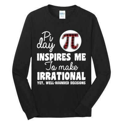 Pi Inspires Me Funny Pi Day 3.14 Tall Long Sleeve T-Shirt