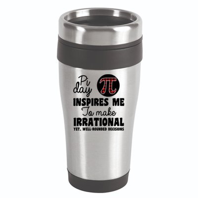 Pi Inspires Me Funny Pi Day 3.14 16oz Travel Tumbler