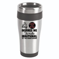 Pi Inspires Me Funny Pi Day 3.14 16oz Travel Tumbler