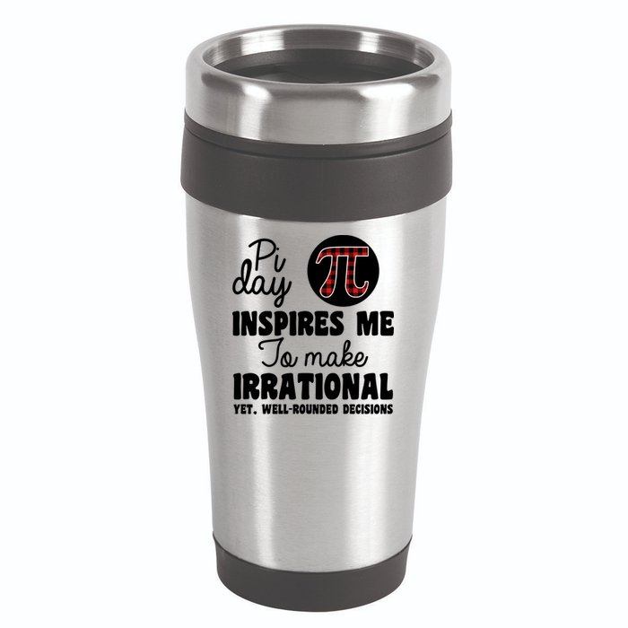 Pi Inspires Me Funny Pi Day 3.14 16oz Travel Tumbler