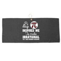Pi Inspires Me Funny Pi Day 3.14 Large Microfiber Waffle Golf Towel