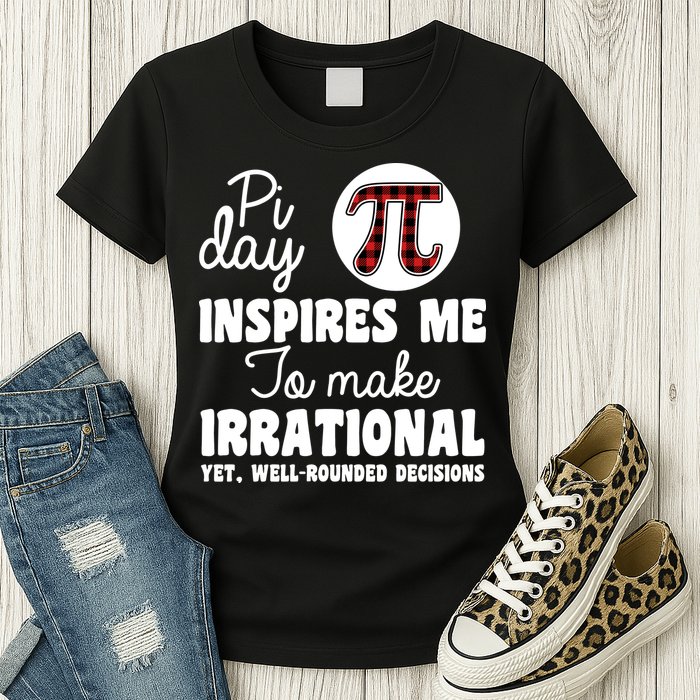Pi Inspires Me Funny Pi Day 3.14 Womens T-Shirt