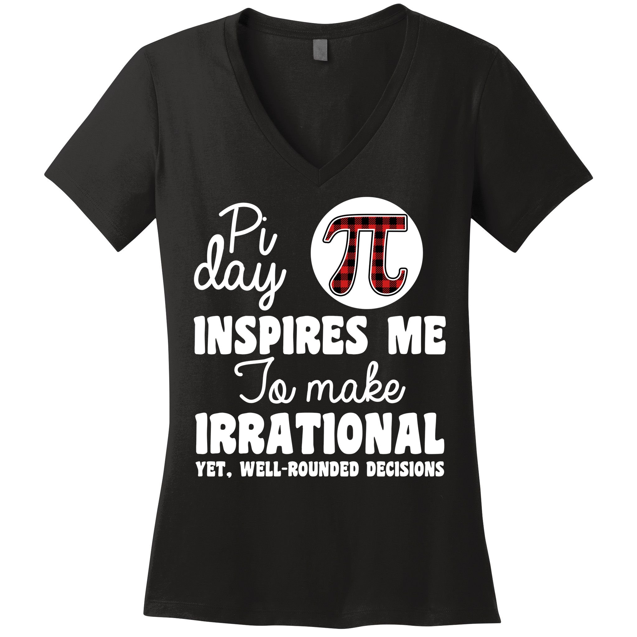 Pi Inspires Me Funny Pi Day 3.14 Women's V-Neck T-Shirt