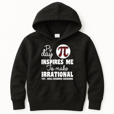 Pi Inspires Me Funny Pi Day 3.14 Kids Hoodie
