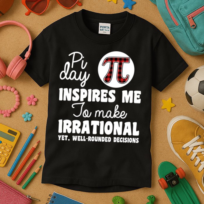 Pi Inspires Me Funny Pi Day 3.14 Kids T-Shirt