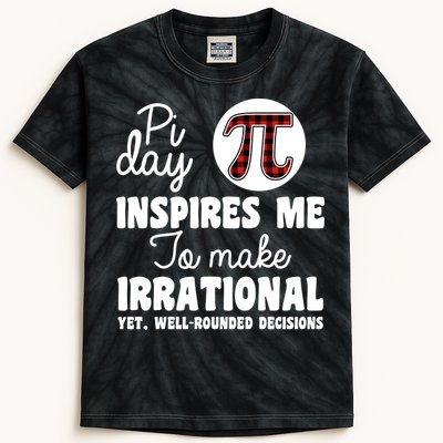 Pi Inspires Me Funny Pi Day 3.14 Kids Tie-Dye T-Shirt