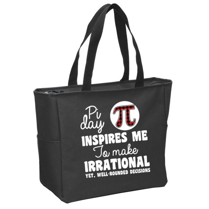 Pi Inspires Me Funny Pi Day 3.14 Zip Tote Bag