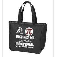 Pi Inspires Me Funny Pi Day 3.14 Zip Tote Bag